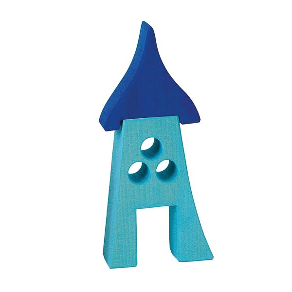 Bauspiel fargerikt trehus blått