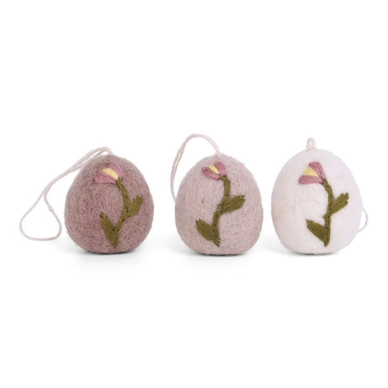 Gry & Sif påskepynt små egg med broderi 3-pk.