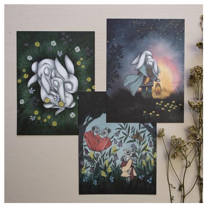 Hovedbilde Kajsa Wallin 3 stk. kort 15x20 Little Bud