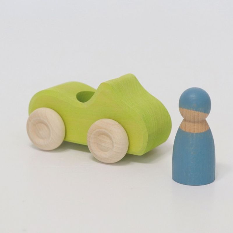 Grimm's liten bil med figur - velg farge