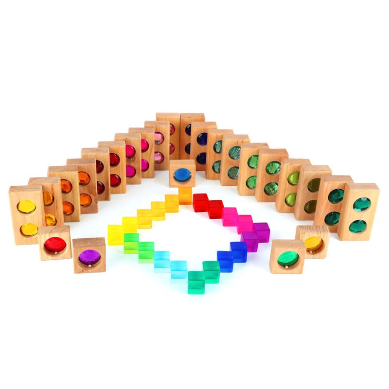 Bauspiel sett med glitterklosser og akrylklosser