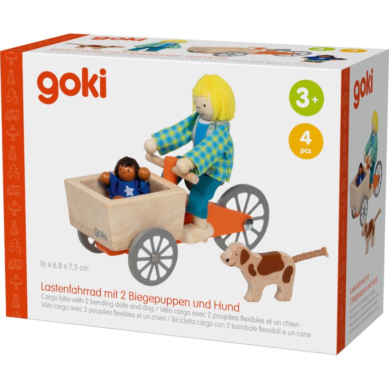 Goki lastesykkel med dukker