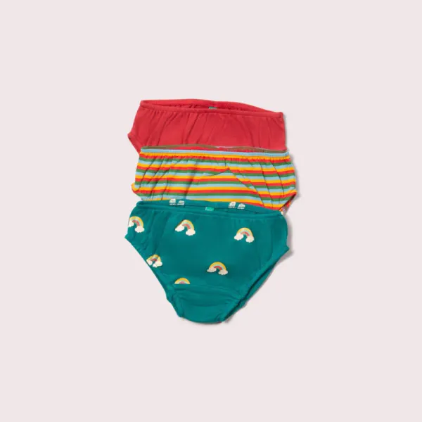 Little Green Radicals truser unisex 3-pk. bl&aring;/striper/r&oslash;d