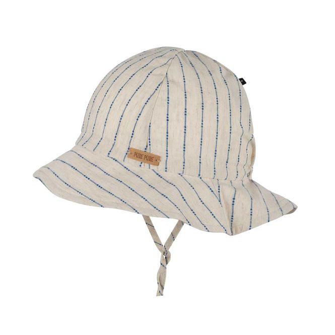 Hovedbilde Pure Pure solhatt rund brem striper natur/blå ...