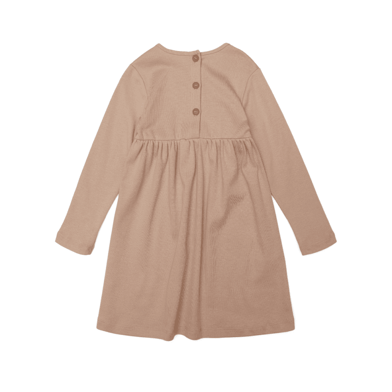 Petit by Basics langermet bomullskjole Nude