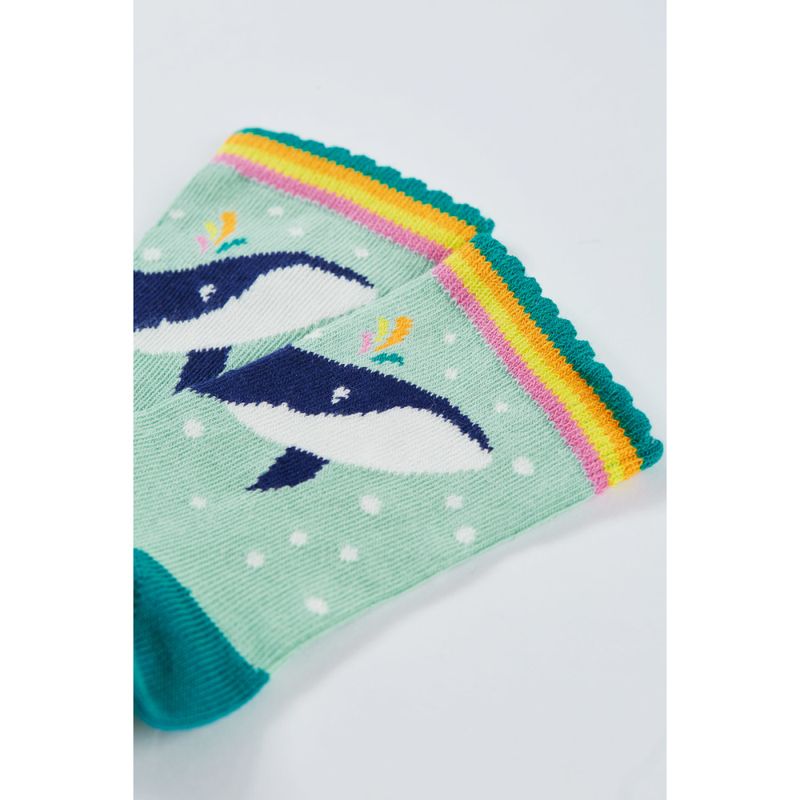 Frugi sokker 3-pk. hval og regnbue - kun 1-2 år