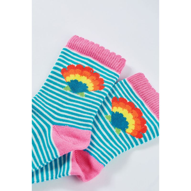 Frugi sokker 3-pk. hval og regnbue - kun 1-2 år