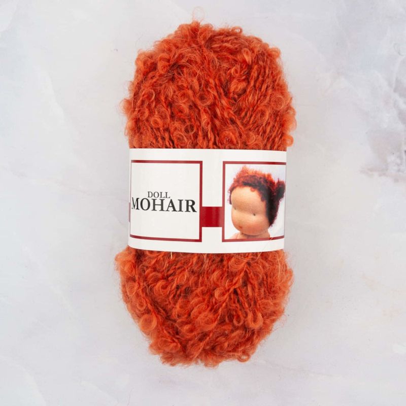Mohairbouclé til dukkehår - velg farge
